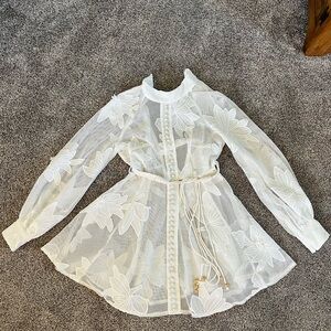 L’atiste by Amy mini dress with button front and waist tie (includes slip)